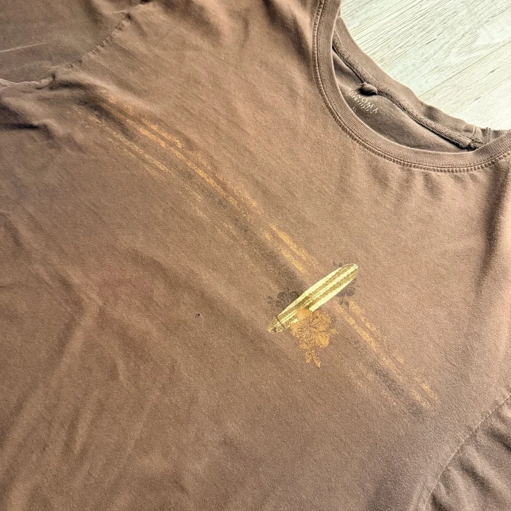 Boxy Surf Graphic Tee Brown Oversized Vintage Style - Picture 3 of 6